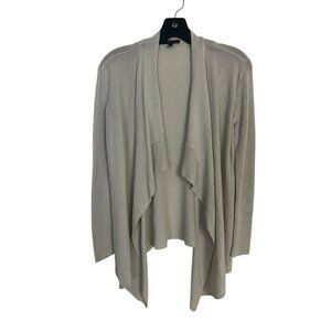 Eileen Fisher S Womens Cardigan Open Waterfall Sweater Dusty Beige Sz PP
